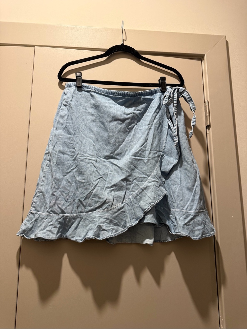 J. Crew Light Blue Wrap Ruffle Skirt